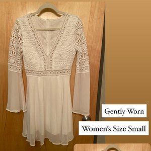Long-Sleeve Boho White Dress *PRICE DROP*
